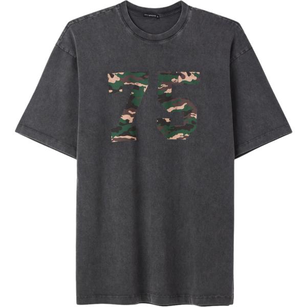 t-shirt Terranova grigio con stampe