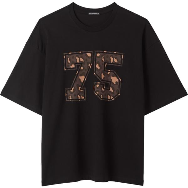 t-shirt Terranova nero con stampe