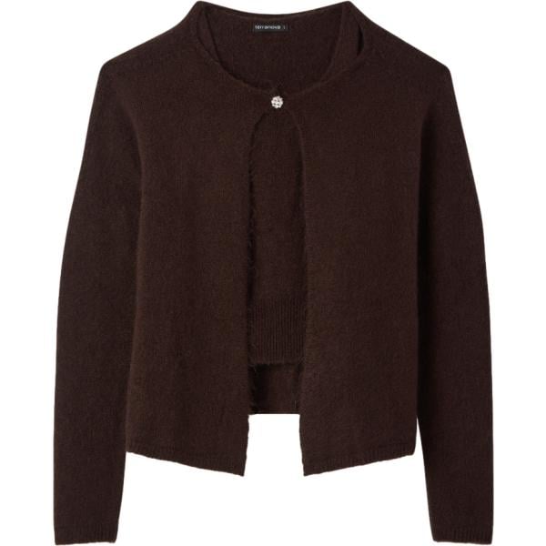 cardigans Terranova marrone tinta unita