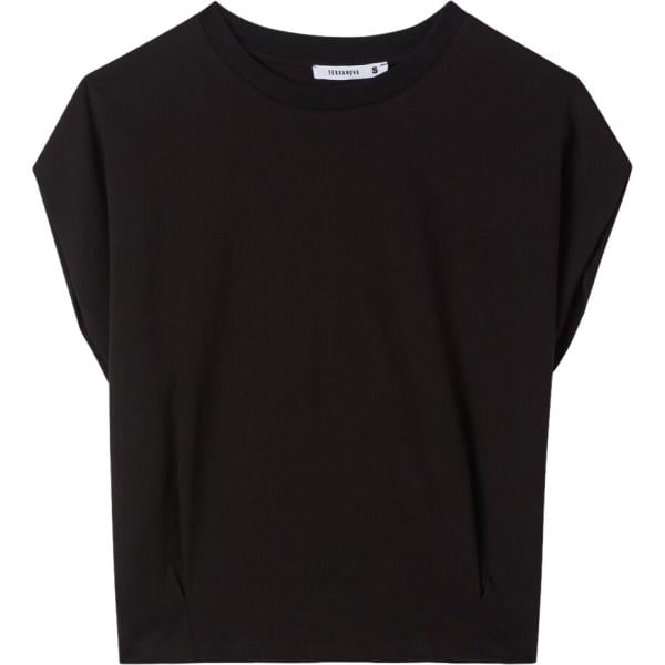 t-shirt Terranova nero tinta unita