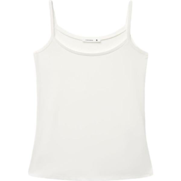 Top da donna in bianco neve con spalline in poliestere Terranova
