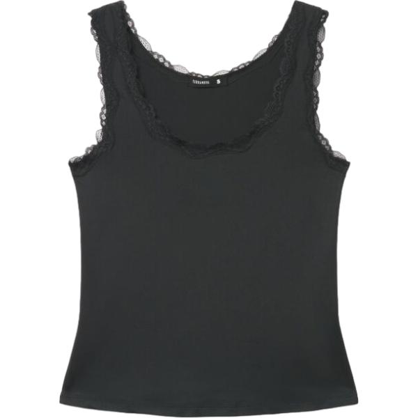 Top da donna in grigio scuro con pizzo con spalline intimo Terranova