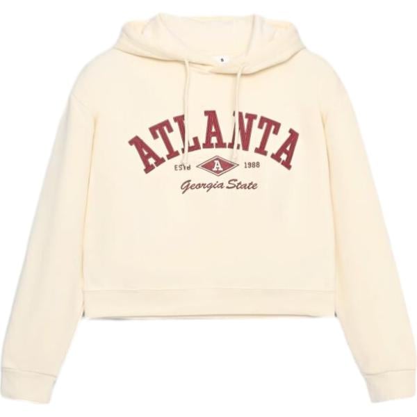 Felpa con cappuccio da donna in bianco avorio con stampe collo con cappuccio senza tasche a maniche lunghe con zip Terranova