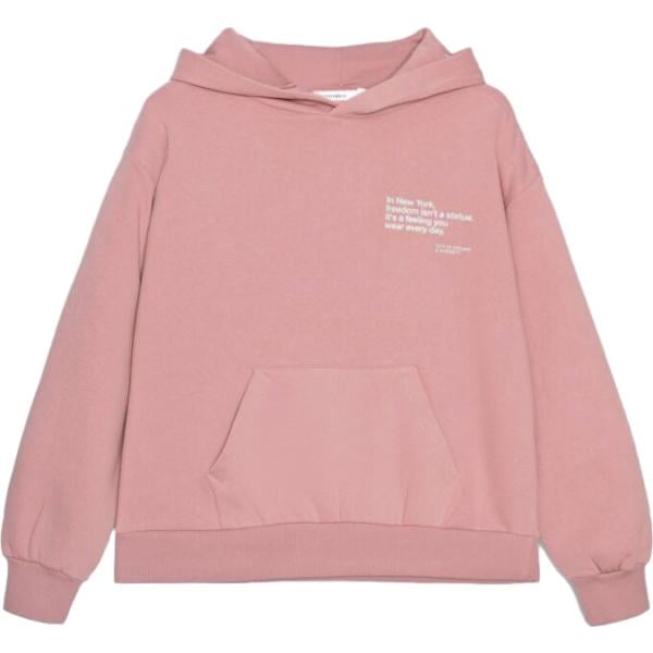 Felpa con cappuccio da donna in rosa scuro con stampe collo con cappuccio maxi a maniche lunghe con zip Terranova