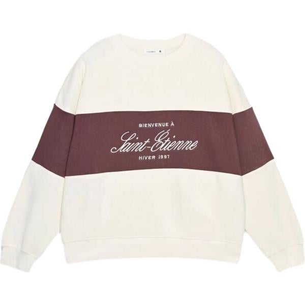 Felpa da donna in bianco avorio con stampe collo senza cappuccio a maniche lunghe con zip Terranova Terranova