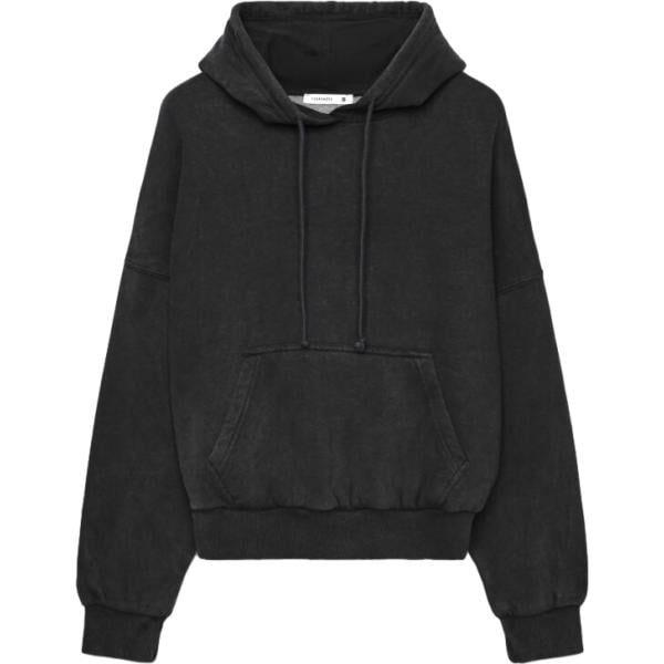 Felpa con cappuccio da donna in nero pece collo con cappuccio a maniche lunghe con zip Terranova