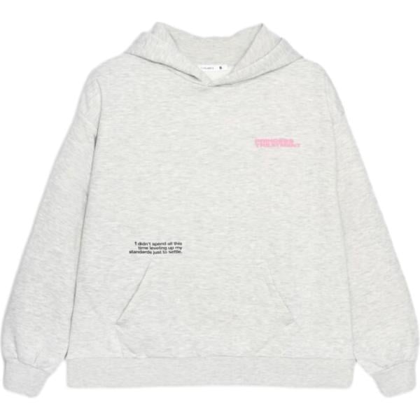Felpa con cappuccio da donna in grigio chiaro con stampe collo con cappuccio maxi a maniche lunghe con zip Terranova