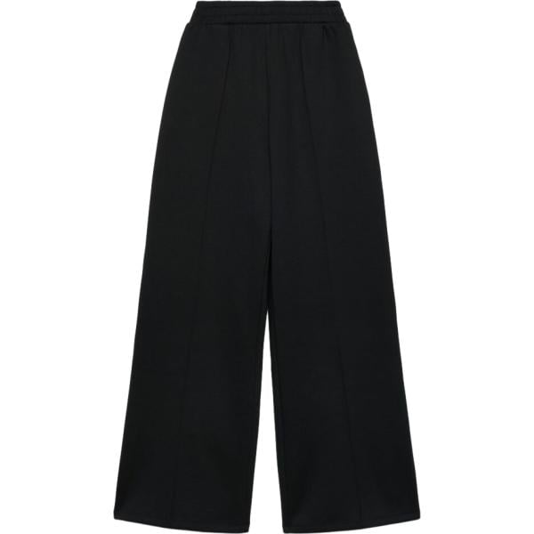 Pantaloni da donna a fascia in nero pece a vita alta in viscosa Terranova