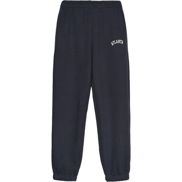 Pantaloni da donna in blu scuro con stampe a vita alta Terranova
