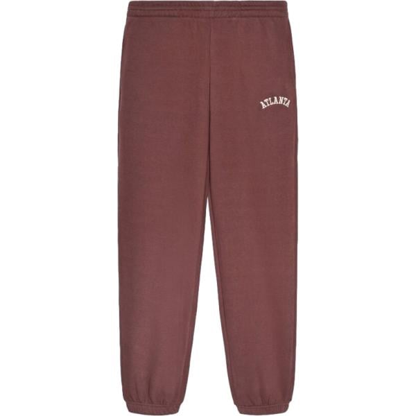 Pantaloni da donna in marrone scuro con stampe a vita alta Terranova