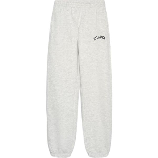 Pantaloni da donna in grigio chiaro con stampe a vita alta Terranova