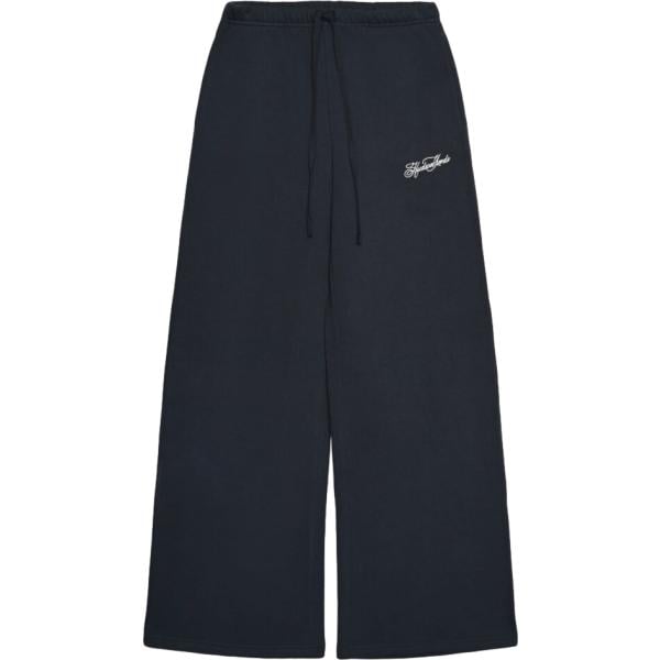 Pantaloni da donna in nero pece con stampe lungo con coulisse Terranova
