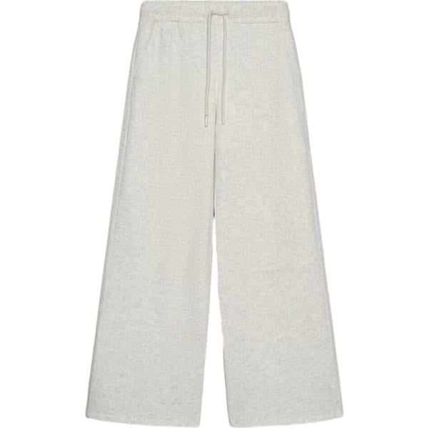 Pantaloni da donna in bianco avorio lungo con coulisse in cotone Terranova