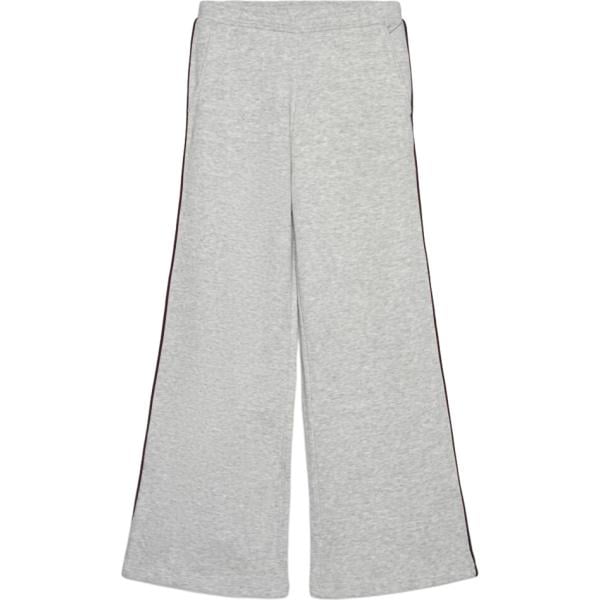 Pantaloni da donna a fascia in grigio chiaro a righe a vita alta Terranova