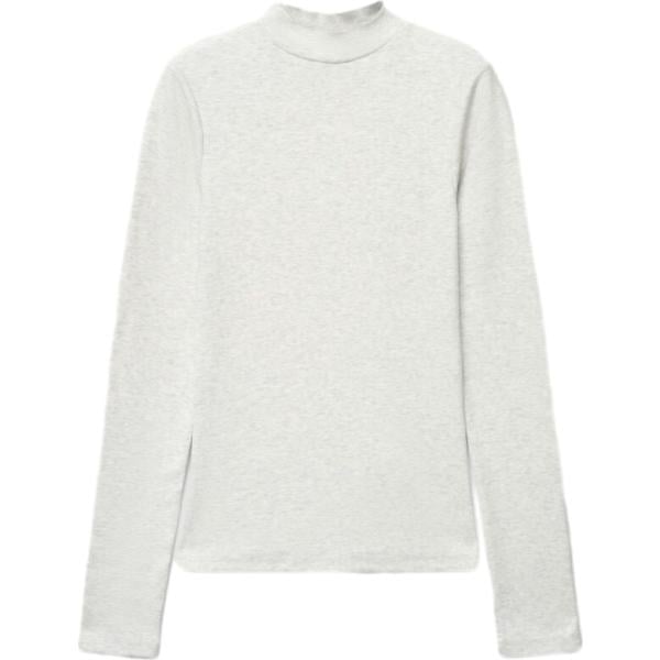 T-shirt da donna in grigio chiaro collo alto senza tasche a maniche lunghe in viscosa Terranova Terranova