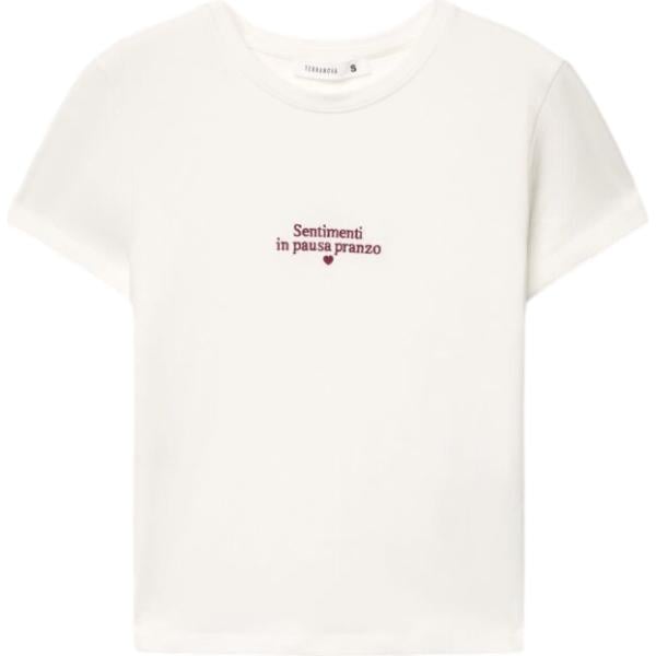 t-shirt Terranova bianco con stampe