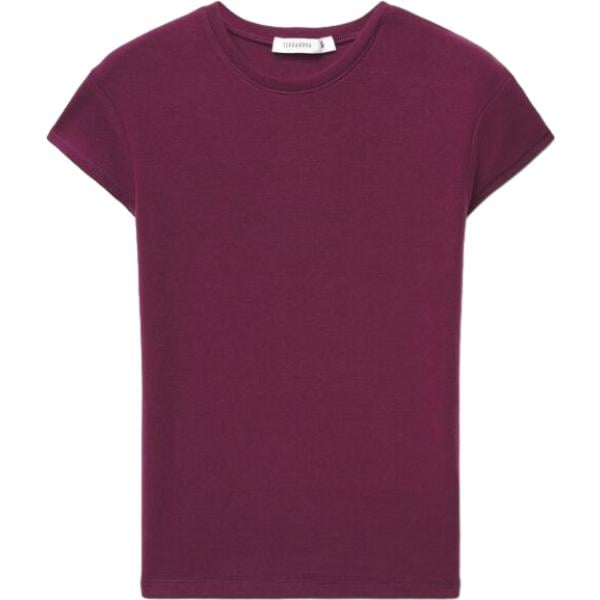 t-shirt Terranova rosso tinta unita
