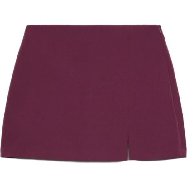 Minigonna da donna in bordeaux con spacco con zip in poliestere Terranova Terranova