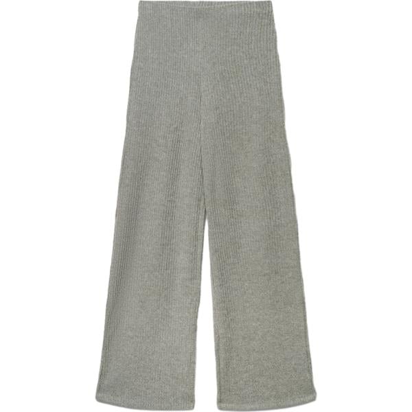 Pantaloni a palazzo da donna in grigio scuro senza tasche a vita alta in poliestere Terranova