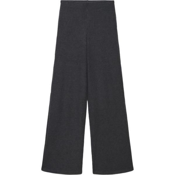 Pantaloni da donna a fascia in grigio scuro senza tasche a vita alta Terranova