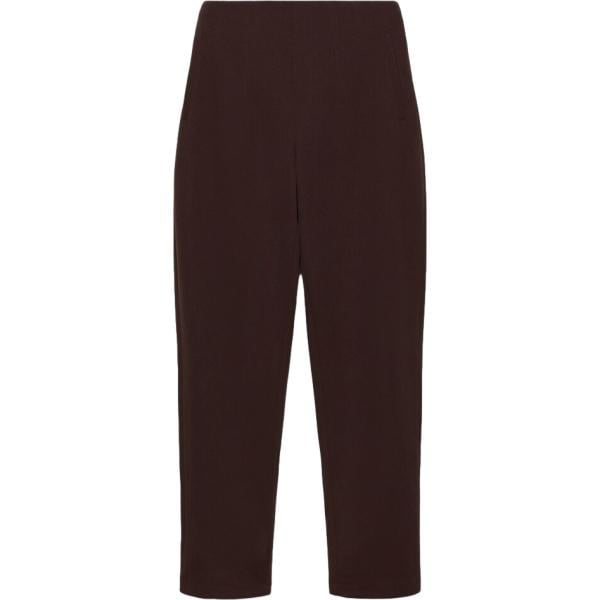 Pantaloni da donna in marrone scuro lungo a vita alta Terranova