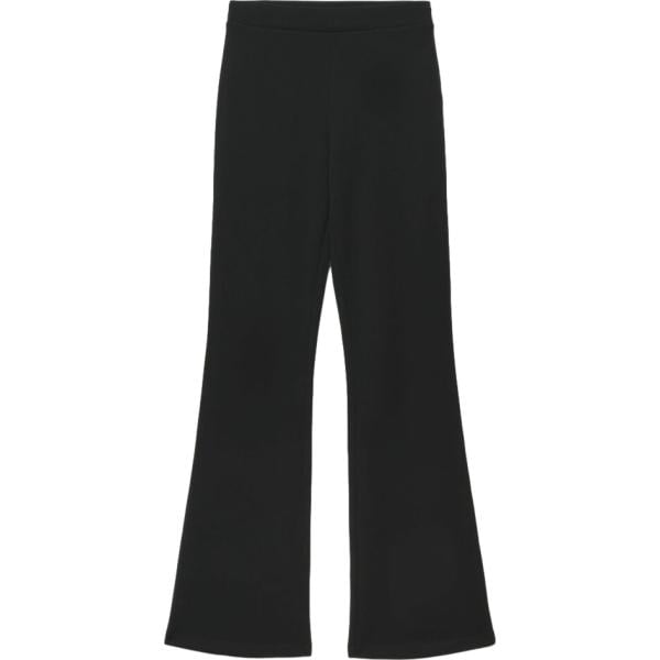 Pantaloni da donna forma svasata in nero pece in poliestere Terranova