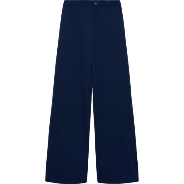 Pantaloni a palazzo da donna in blu scuro senza tasche Terranova
