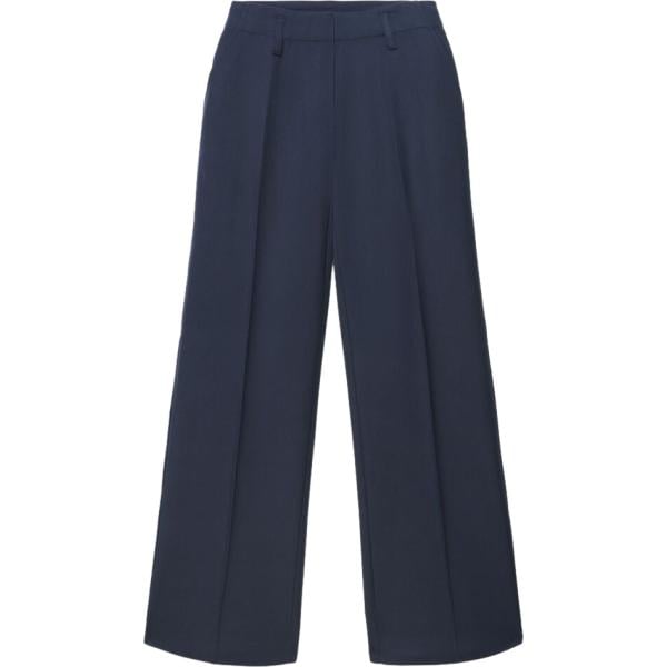 Pantaloni a palazzo da donna in blu scuro con zip in viscosa Terranova