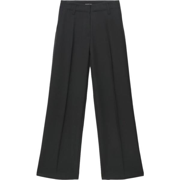 Pantaloni a palazzo da donna in nero pece con zip in viscosa Terranova