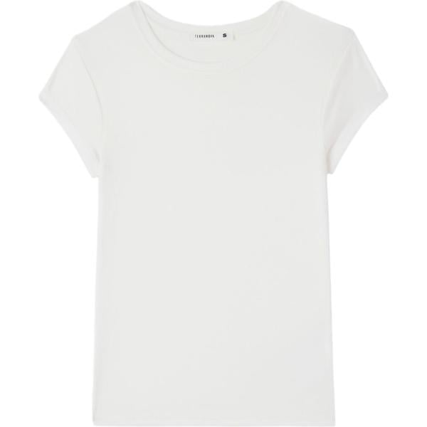 t-shirt Terranova bianco tinta unita