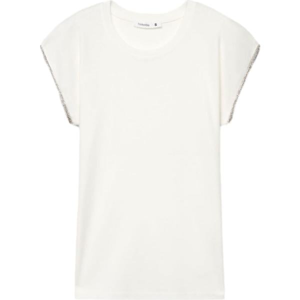 t-shirt Terranova bianco tinta unita