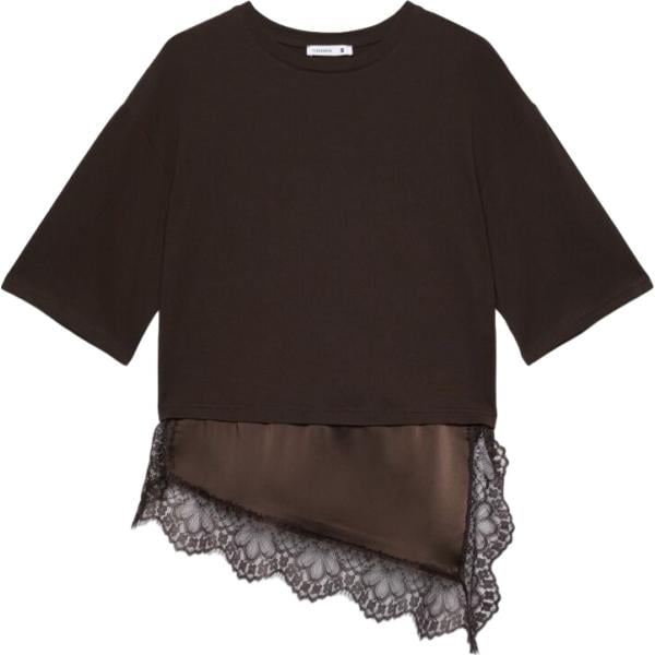 t-shirt Terranova marrone tinta unita