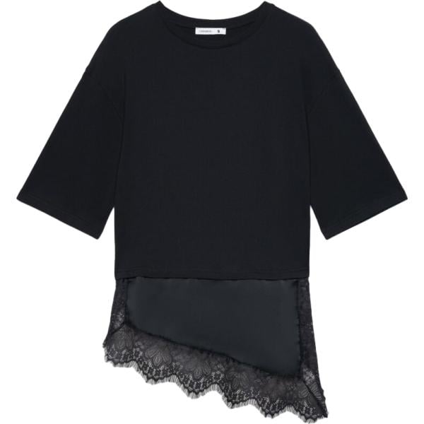 t-shirt Terranova nero tinta unita