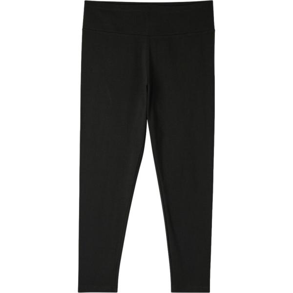 Leggings da donna in nero pece senza tasche a vita alta in cotone Terranova