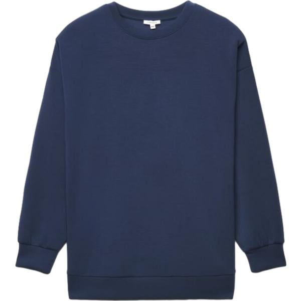 Felpa da donna in blu scuro collo senza cappuccio a maniche lunghe con zip Terranova