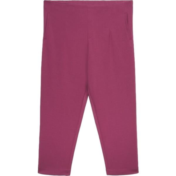 Pantaloni da donna in rosa scuro lungo a vita alta Terranova