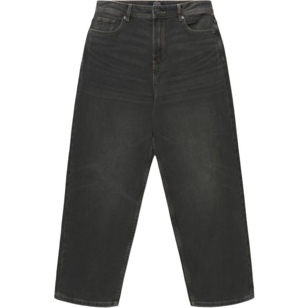 Jeans da uomo in grigio scuro lungo con zip in denim Terranova
