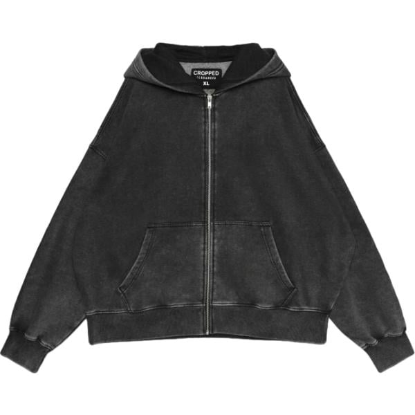 Felpa con cappuccio da uomo in grigio scuro collo con cappuccio a maniche lunghe con zip Terranova