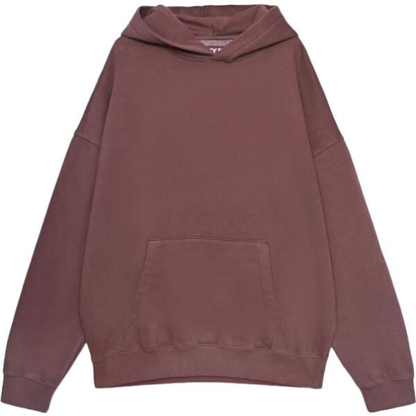 Felpa con cappuccio da uomo in marrone scuro collo con cappuccio a maniche lunghe con zip in cotone Terranova