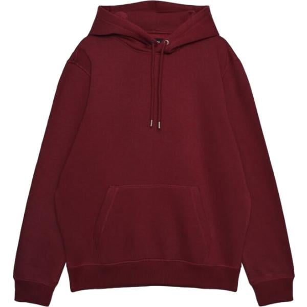 Felpa con cappuccio da uomo in bordeaux collo con cappuccio a maniche lunghe con zip Terranova