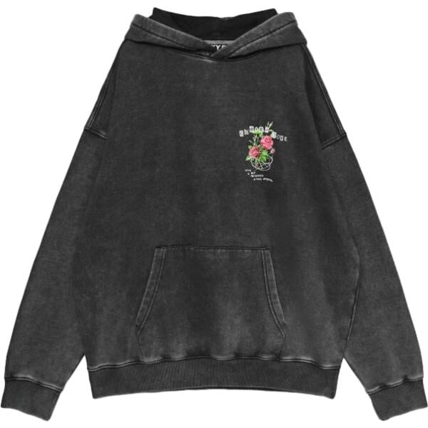 Felpa con cappuccio da uomo in grigio scuro con stampe collo con cappuccio con zip Terranova