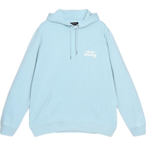 Felpa con cappuccio da uomo in azzurro con stampe collo con cappuccio a maniche lunghe con zip Terranova
