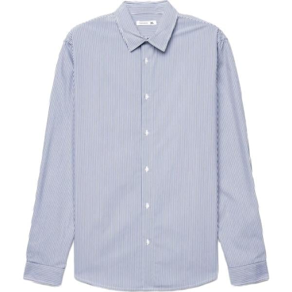 Camicia da uomo in viola chiaro a righe collo a punta senza tasche a maniche lunghe con bottoni Terranova Terranova