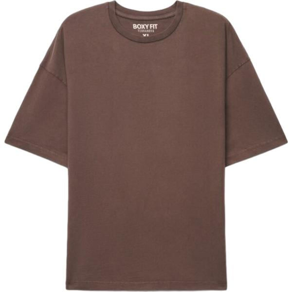 t-shirt Terranova marrone tinta unita