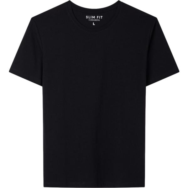 t-shirt Terranova nero tinta unita