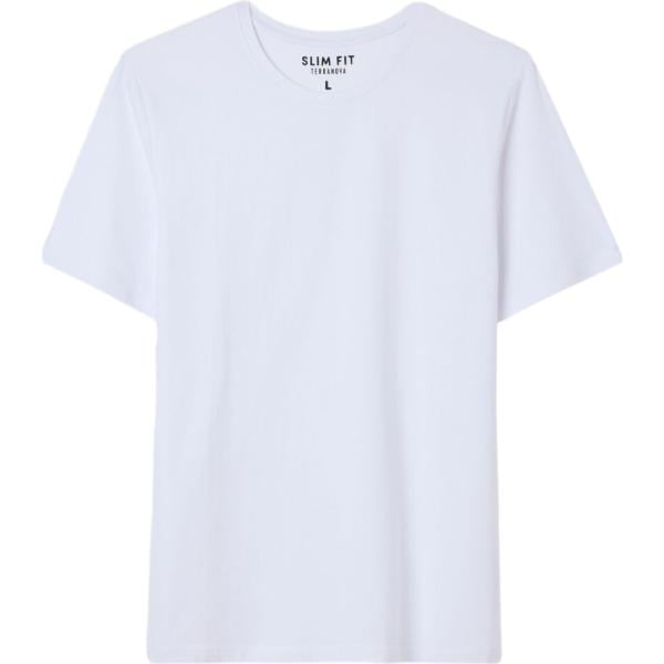 t-shirt Terranova bianco tinta unita