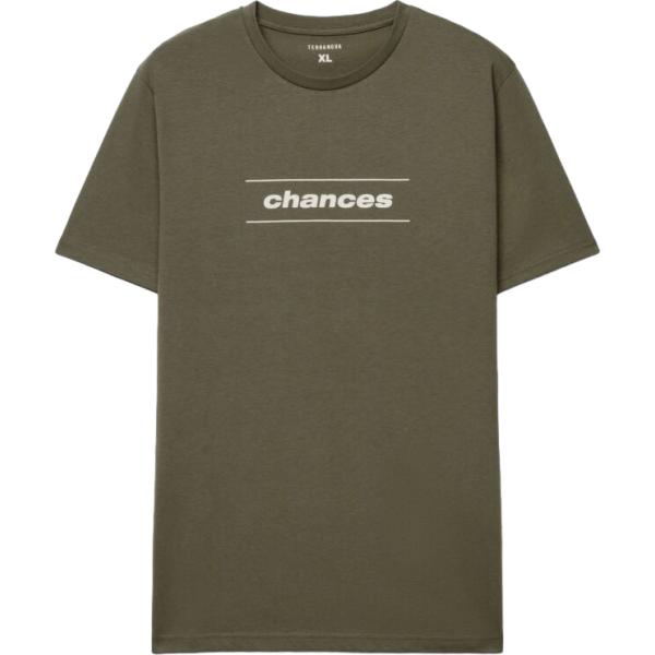 t-shirt Terranova verde con stampe