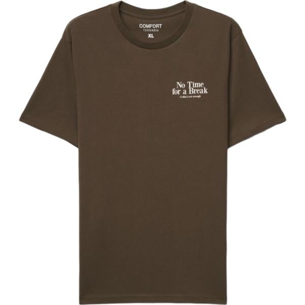 t-shirt Terranova marrone con stampe