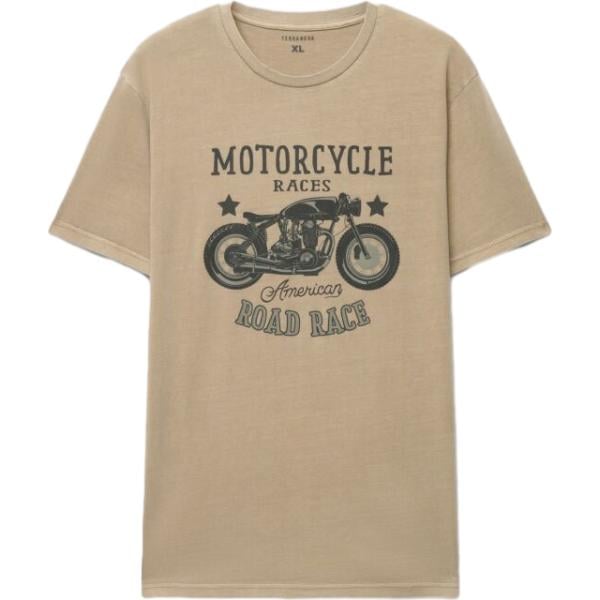 t-shirt Terranova marrone con stampe
