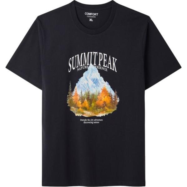 t-shirt Terranova nero con stampe